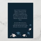 Grad Cap Tessel写真卒業フォイル発表 箔招待状 (裏面)