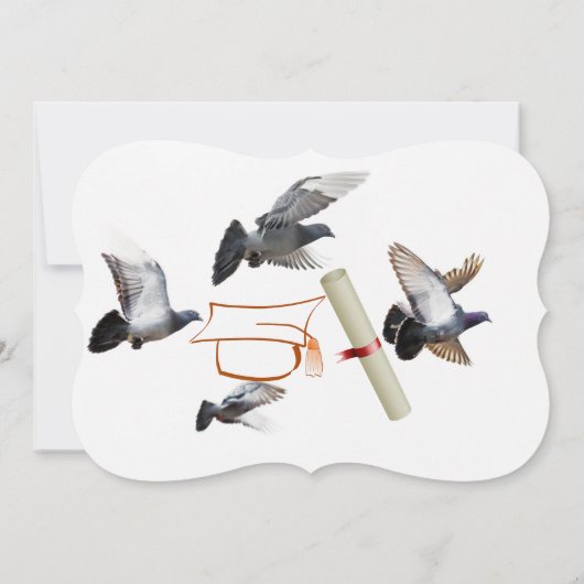 Grad Class ファンシー Doves Peace Personalize Name 招待状 (裏面)