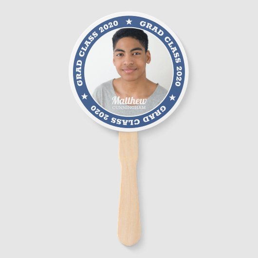 Grad Class 20XX卒業式モダンカスタム写真 ハンドファン (裏面)