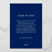 GRAD Class of 2025 Photo Gradationゴールドフォイル 箔招待状 (裏面)