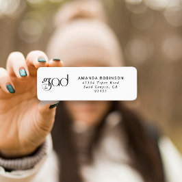 Grad Class of 2026 Black Typography Return Address ラベル