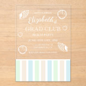 Grad Club Beach Party アクリル招待状 (正面)