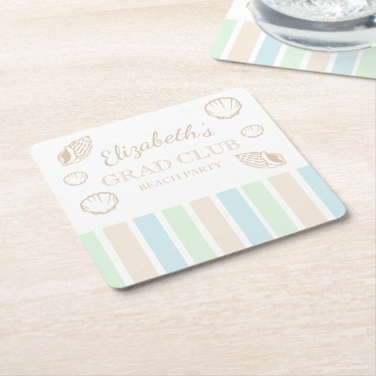Grad Club Beach Party スクエアペーパーコースター (アングル)
