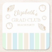 Grad Club Beach Party スクエアペーパーコースター (正面)