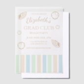 Grad Club Beach Party ベラム紙招待状 (オフセット)