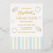 Grad Club Beach Party 箔招待状 (正面)