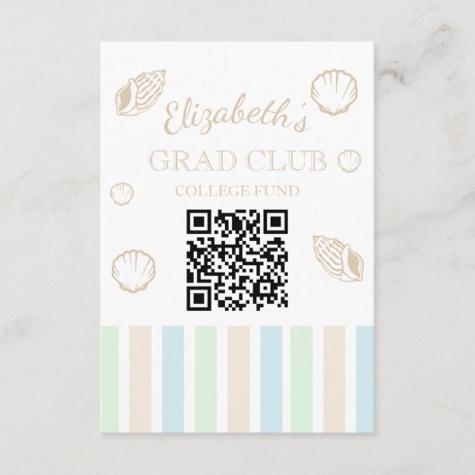 Grad Club Beach Party College Fund エンクロージャーカード (正面)