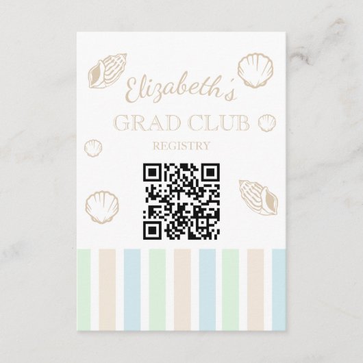 Grad Club Beach Party Registry エンクロージャーカード (正面)