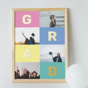 GRAD COLOR BLOCKSフォト数々のグラデーションN 箔ポスター