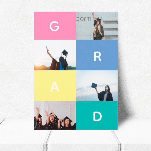 GRAD COLOR BLOCKS写真数々のの卒業 案内状