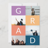 GRAD COLOR BLOCKS写真数々のの卒業 案内状 (正面)