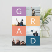 GRAD COLOR BLOCKS写真数々のの卒業 案内状 (スタンド正面)