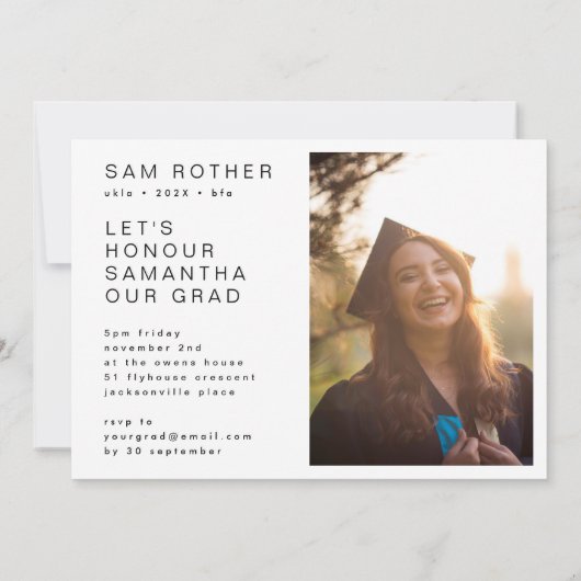 GRAD COLOR BLOCKS写真数々のの卒業 案内状 (裏面)