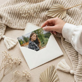 Grad Era Script Minimal Elegant Graduation Photo 案内状