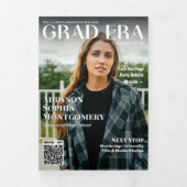 Grad Era Trendy Graduation Magazine Photo Collage 三つ折り招待状 (カバー)