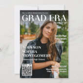 Grad Era Trendy Graduation Magazine Photo Collage 招待状 (正面)