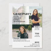 Grad Era Trendy Graduation Magazine Photo Collage 招待状 (裏面)