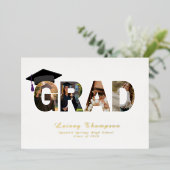 GRAD Foil Typography 4 Image Graduation  箔招待状 (立ち正面)
