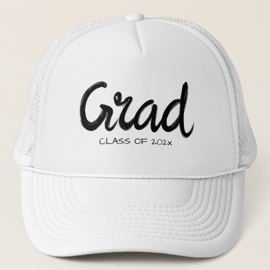Grad graduate personalized year handwriten text キャップ (正面)