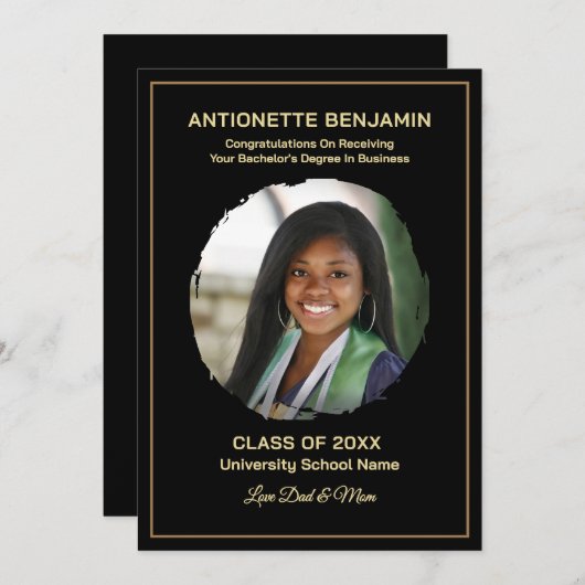 Grad Graduate Photo Graduation Card (正面/裏面)