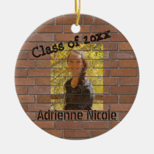 Grad Graffiti Photo on Bricks Personalizable セラミックオーナメント