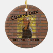Grad Graffiti Photo on Bricks Personalizable セラミックオーナメント (裏面)