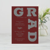 GRAD GRAY on Dark Maroon卒業 招待状 (スタンド正面)