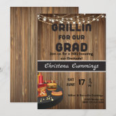 Grad & Grill Graduation Barbeque 招待状 (正面/裏面)