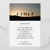 GRAD PARTY | モダンゴールドスクリプト大学 箔招待状 (裏面)