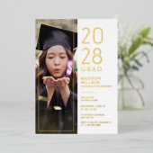 Grad Party Custom Photo 箔シーズンカード (立ち正面)