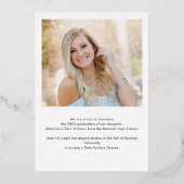 Grad Photo 2024バラ金ゴールド卒業発表 箔招待状 (裏面)