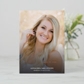 Grad Photo 2024バラ金ゴールド卒業発表 箔招待状 (立ち正面)