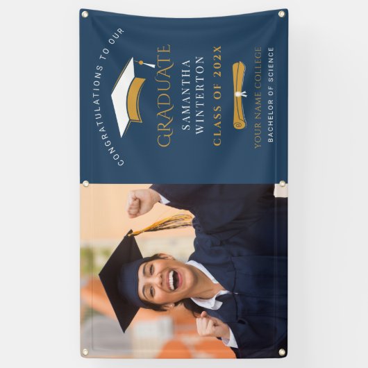 Grad Photo 2025卒業カスタム 横断幕 (縦)