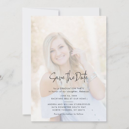 Grad Photo 2025 Save the Date Gradation 案内状 (裏面)