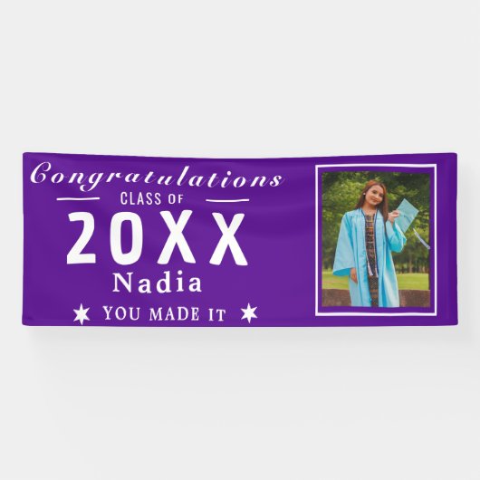 Grad Photo Banner - Class Of Personalized Custom 横断幕 (横)