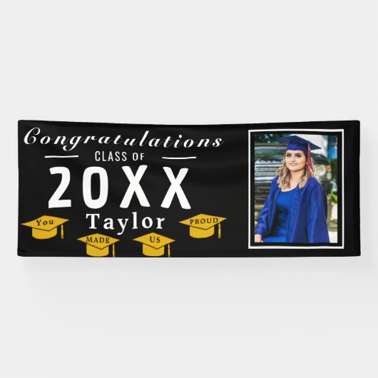 Grad Photo Banner - Personalized Congrats Custom 横断幕 (横)
