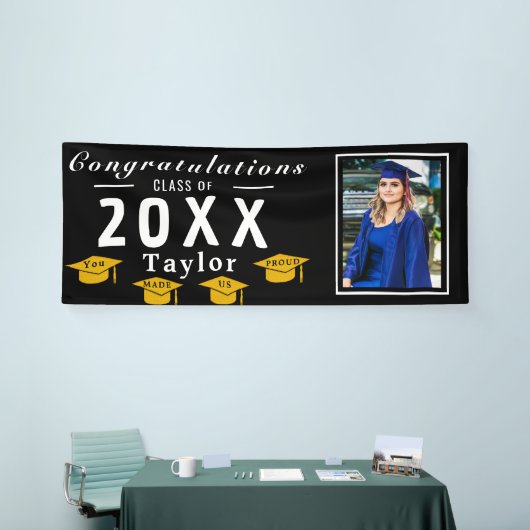 Grad Photo Banner - Personalized Congrats Custom 横断幕 (トレードショー)