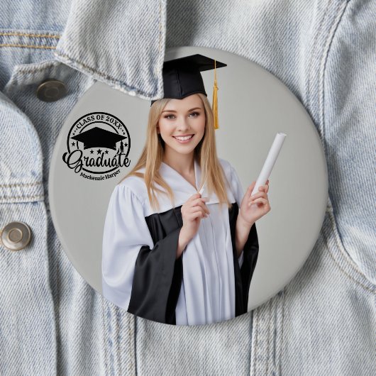 Grad Photo Button - Custom Personalized Pin 缶バッジ (インサイチュ)