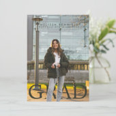 GRAD Photo Party Green Gray Invite 招待状 (スタンド正面)