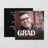  Grad Photo with Color Script Year Square 案内状 (正面/裏面)