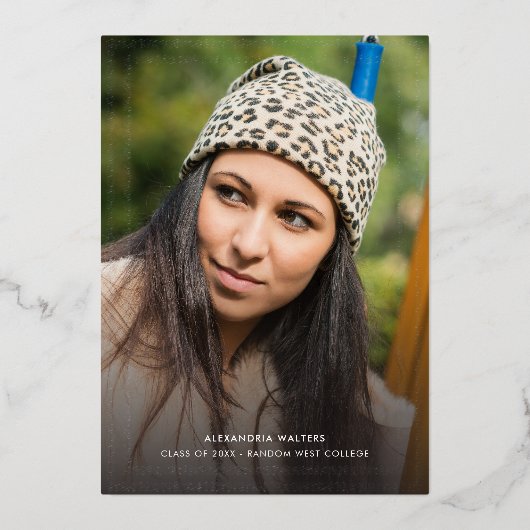 Grad Photos Gold Foil 2024卒業発表 箔招待状 (正面)