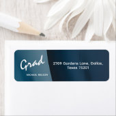 Grad Return Address Label Ocean Blue ラベル (インサイチュ)