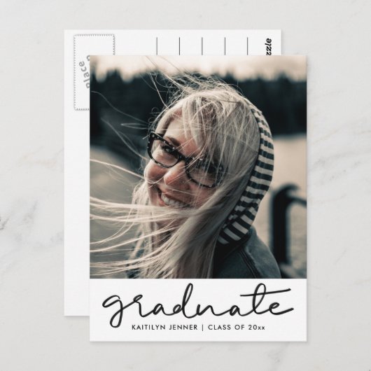 Grad Scriptの卒業パーティー |日付写真を保存 ポストカード (正面/裏面)