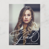 Grad Scriptエレガント写真の卒業 ポストカード (正面)