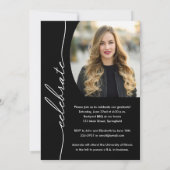 Grad Scriptエレガント写真の卒業 招待状 (裏面)