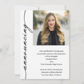 Grad Scriptエレガント写真の卒業 案内状 (裏面)