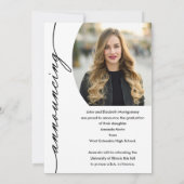 Grad Scriptエレガント写真の卒業 案内状 (裏面)