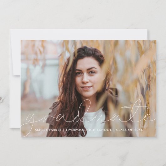 Grad Script写真大学院アナウンスメントカード_ash 案内状 (正面)