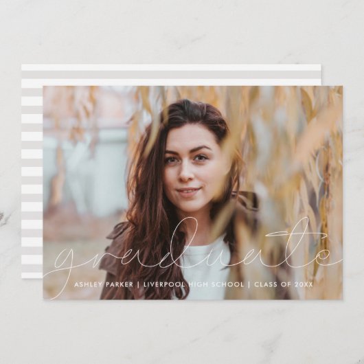 Grad Script写真大学院アナウンスメントカード_ash 案内状 (正面/裏面)