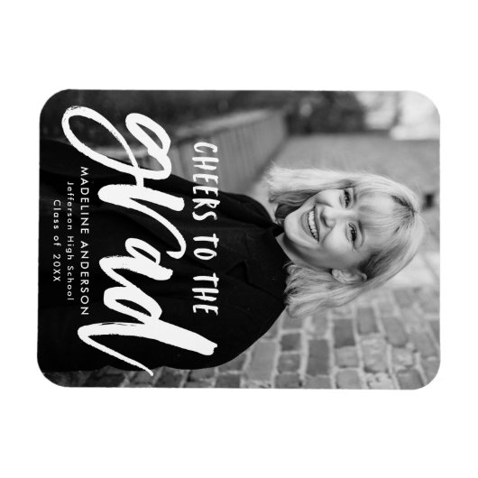 Grad Script Photo Graduationへの応援 マグネット (横)